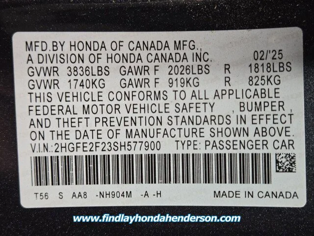 Certified Used 2025 Meteorite Gray Metallic Honda LX image 45