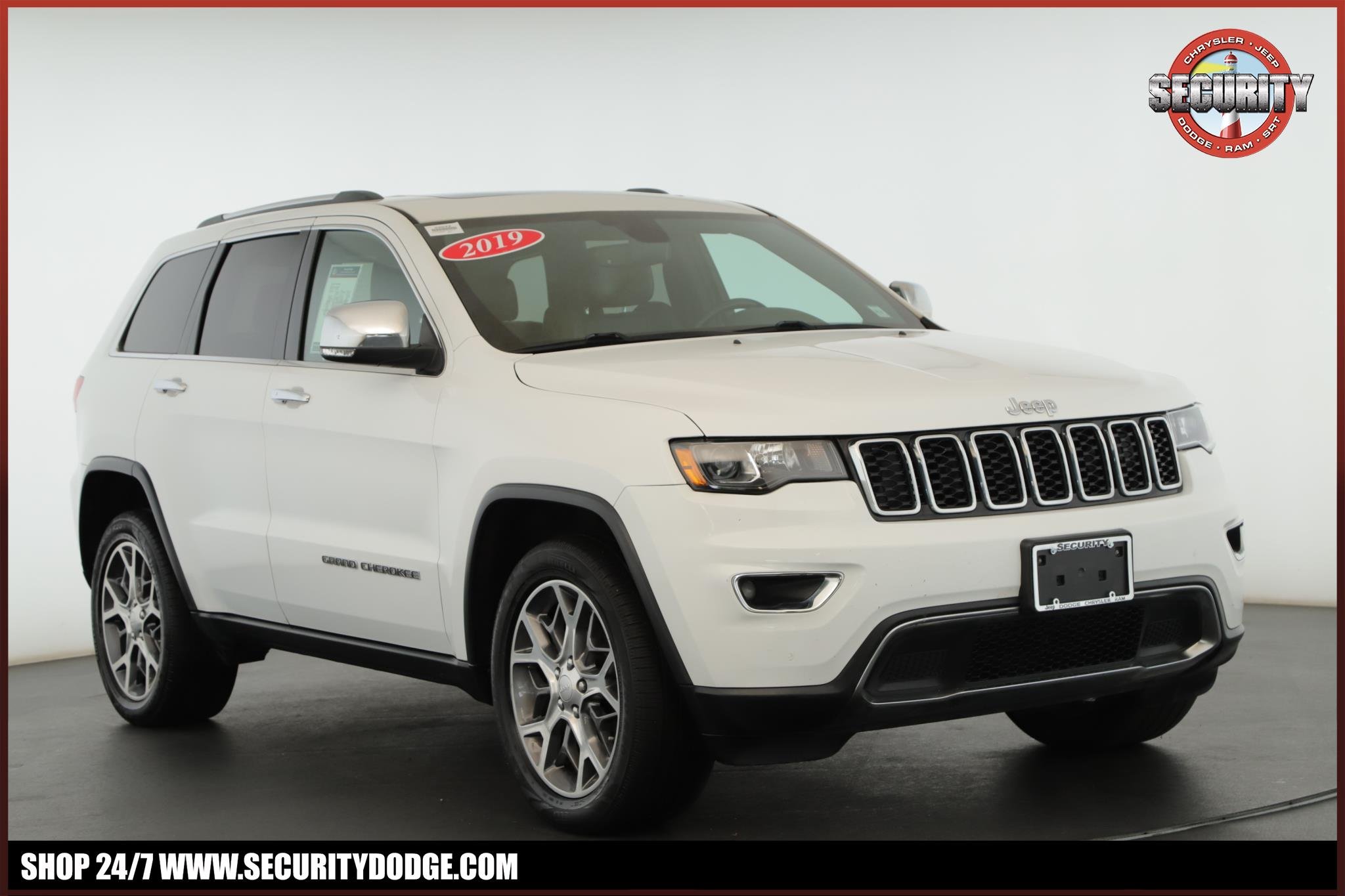 Used 2019 Bright White Clearcoat Jeep Limited 4x4 image 1