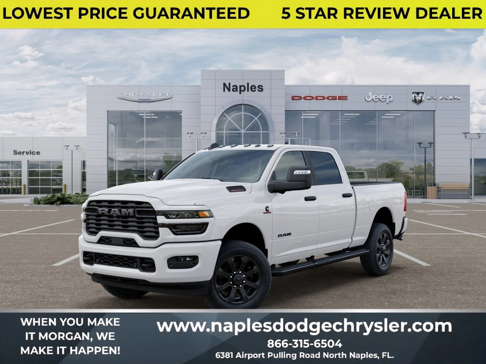 New 2026 Bright White Clear-Coat Exterior Paint RAM Big Horn image 1
