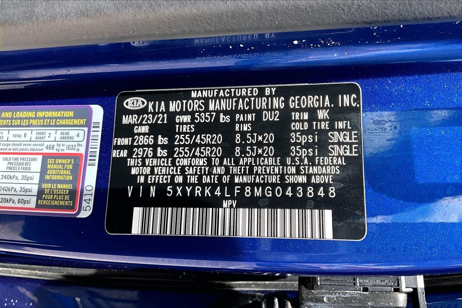 Used 2021 Sapphire Blue Kia SX Prestige image 37