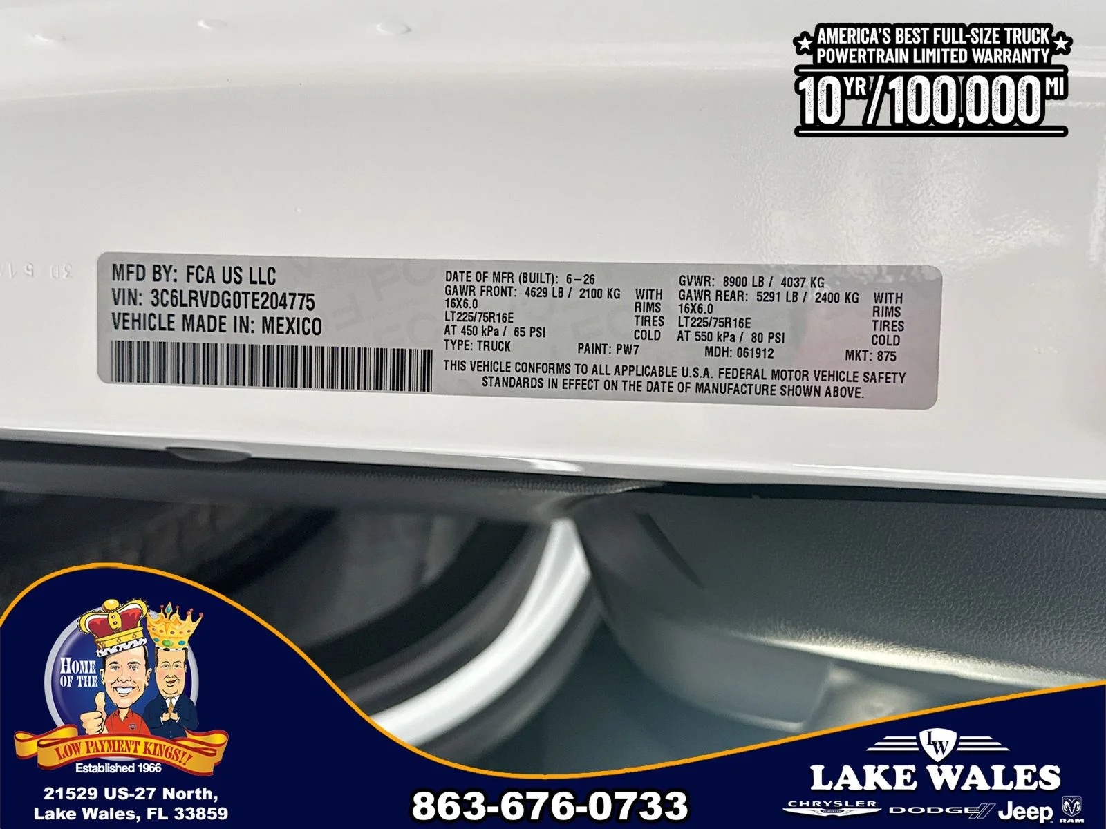 New 2026 Bright White Clear-Coat Exterior Paint RAM  image 26