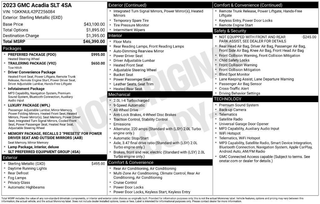 Used 2023 STERLING METALLIC GMC SLT image 6
