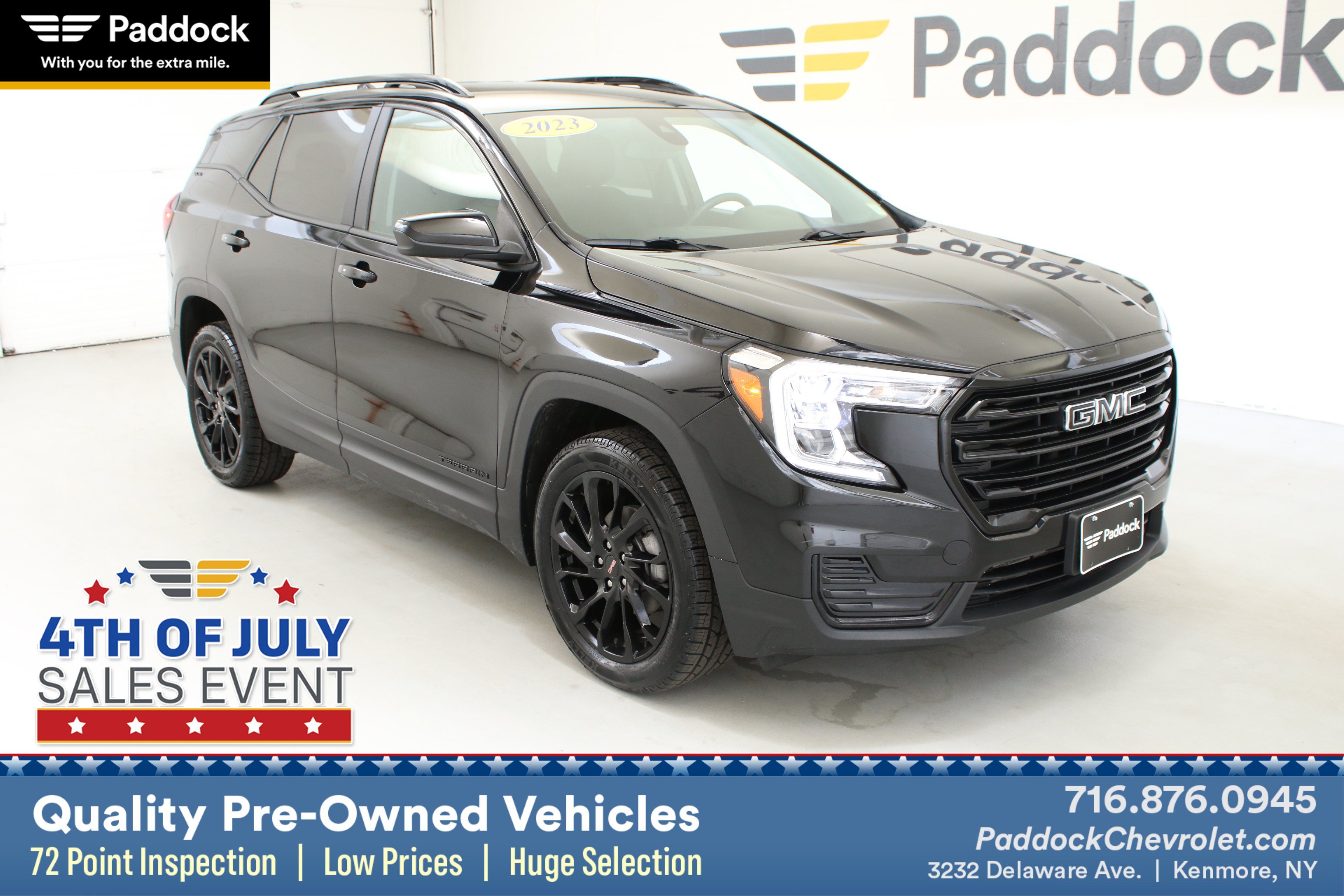 Used 2023 Ebony Twilight Metallic GMC SLE image 1