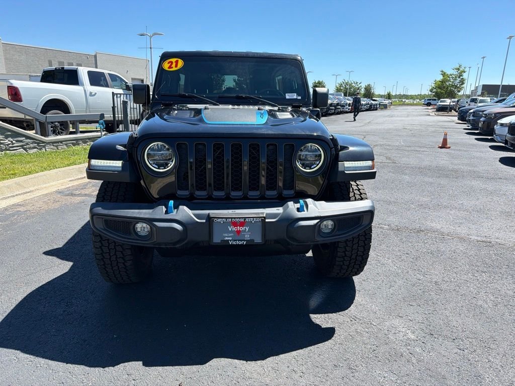 Used 2021 Jeep Wrangler Unlimited Rubicon 4XE with VIN 1C4JJXR62MW633068 for sale in Kansas City