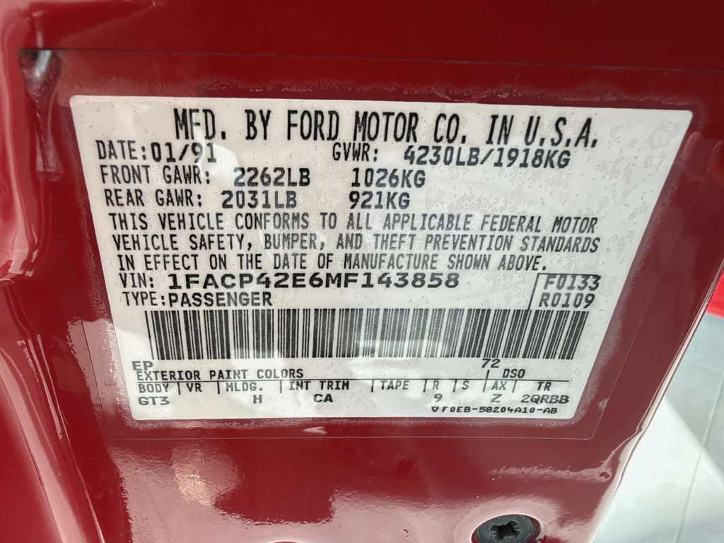 Used 1991 Red Ford GT image 23
