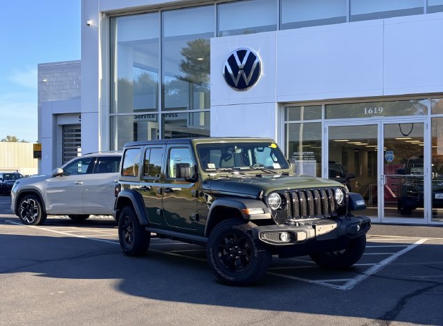 Used 2021 Sarge Green Clearcoat Jeep Unlimited Willys image 1