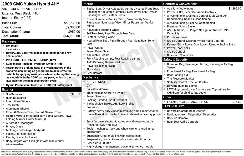 Used 2009 Black GMC Hybrid image 2