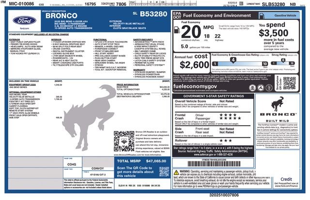 New 2025 Velocity Blue Metallic Ford Big Bend image 3