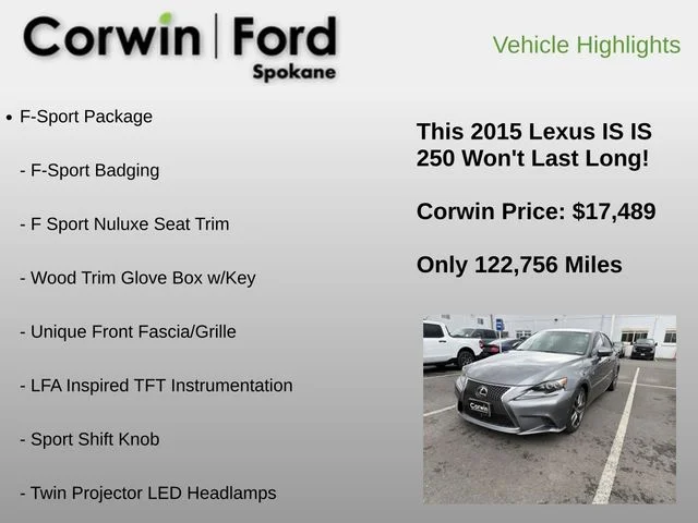Used 2015 Nebula Gray Pearl Lexus 250 image 6
