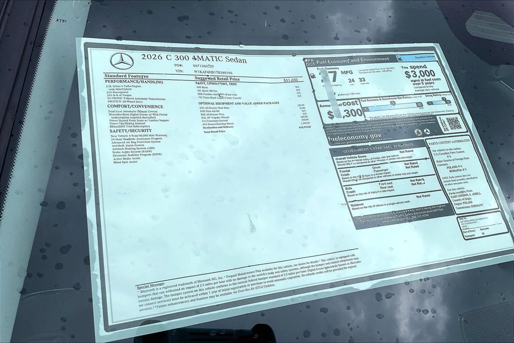 New 2026 Black Mercedes-Benz C 300 image 12