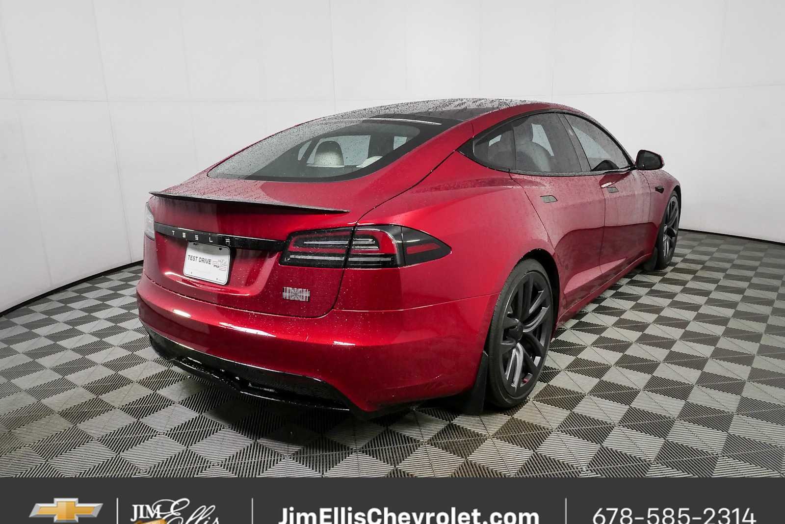 Used 2023 Red Tesla Plaid Tri Motor All-Wheel Drive image 3