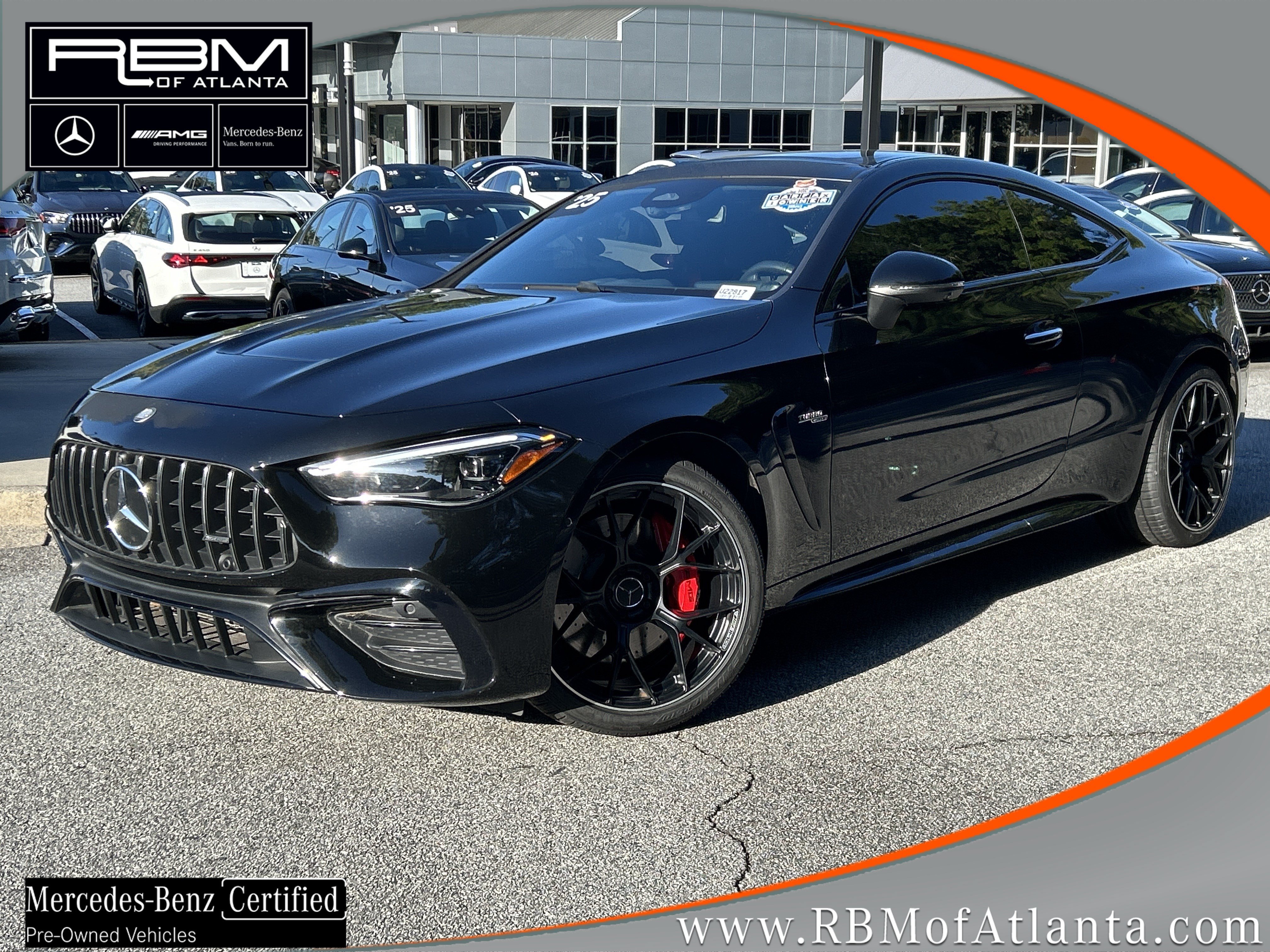 Certified Used 2025 Obsidian Black Metallic Mercedes-Benz AMG® CLE 53 4MATIC®+ Coupe image 1