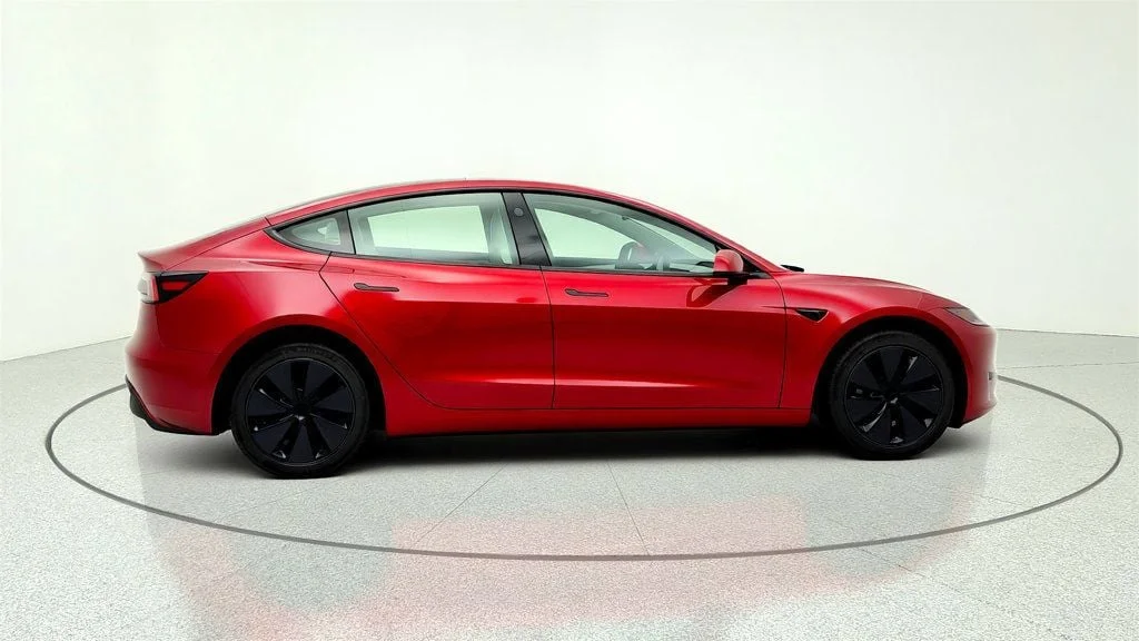 Used 2026 Ultra Red Tesla Long Range RWD w/ White & Black Premium Interior image 4