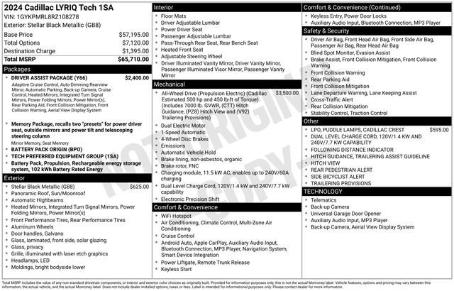 Used 2024 Stellar Black Metallic Cadillac Tech image 7