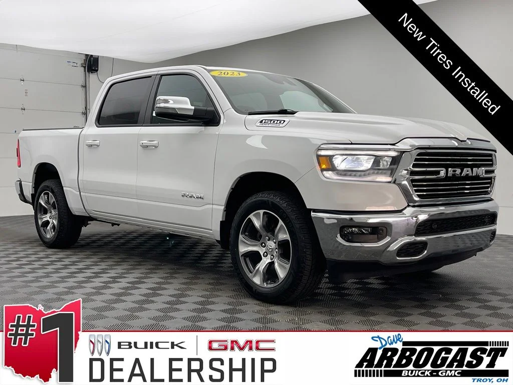 Used 2023 Ivory White Tri-Coat Pearlcoat Ram Laramie image 1
