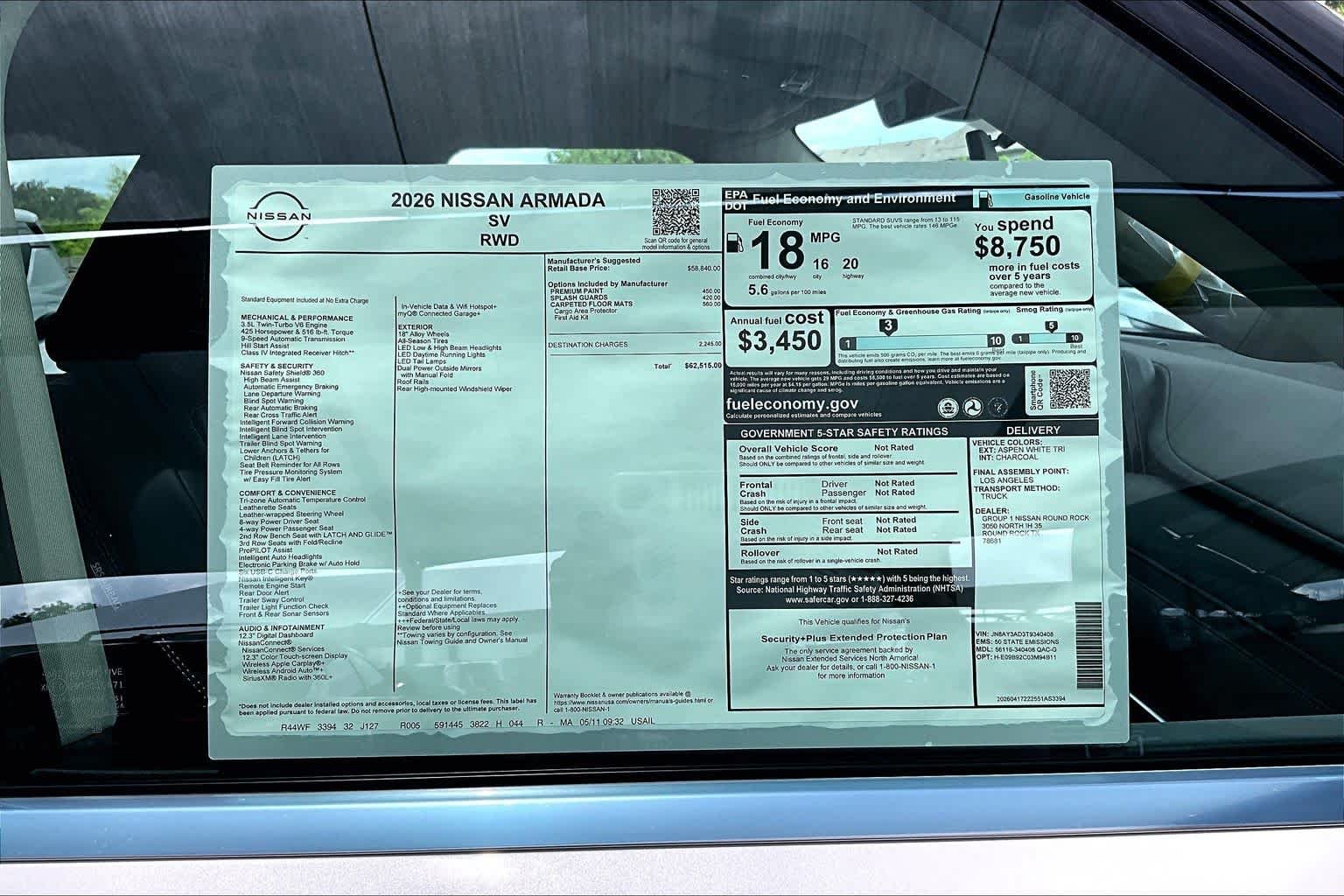New 2026 Aspen White TriCoat Nissan SV image 19