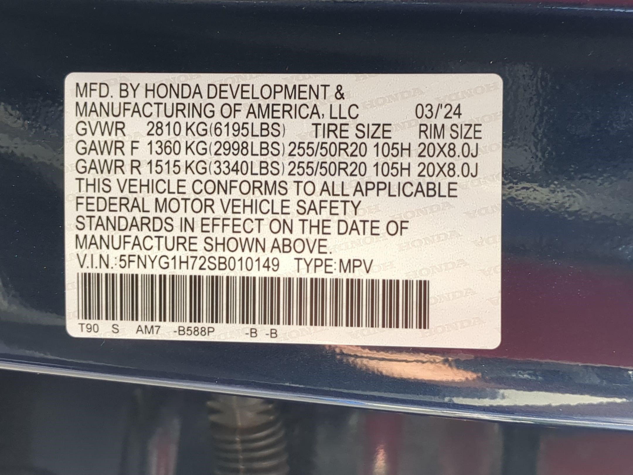 Certified Used 2025 Obsidian Blue Pearl Honda Touring image 38