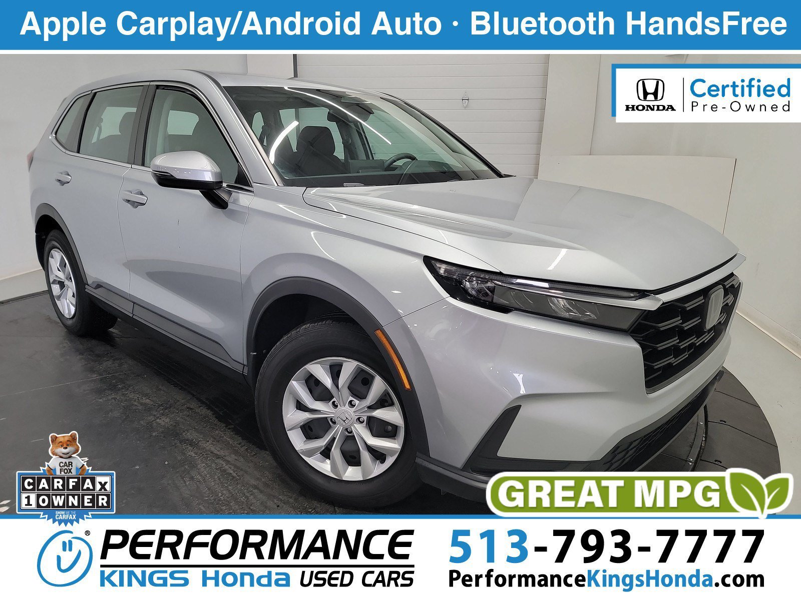 Certified Used 2024 Lunar Silver Metallic Honda LX image 1
