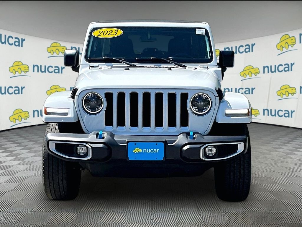 Used 2023 Bright White Clearcoat Jeep Sahara 4xe image 2