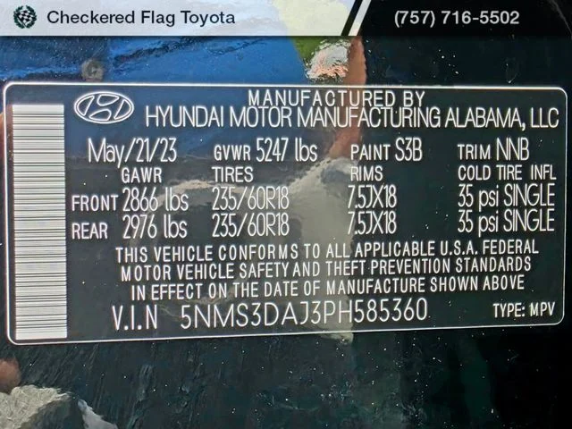 Used 2023 Twilight Black Hyundai SEL image 28