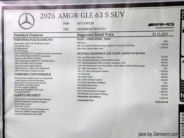New 2026 Black Mercedes-Benz AMG® GLE 63 S 4MATIC+ SUV image 62