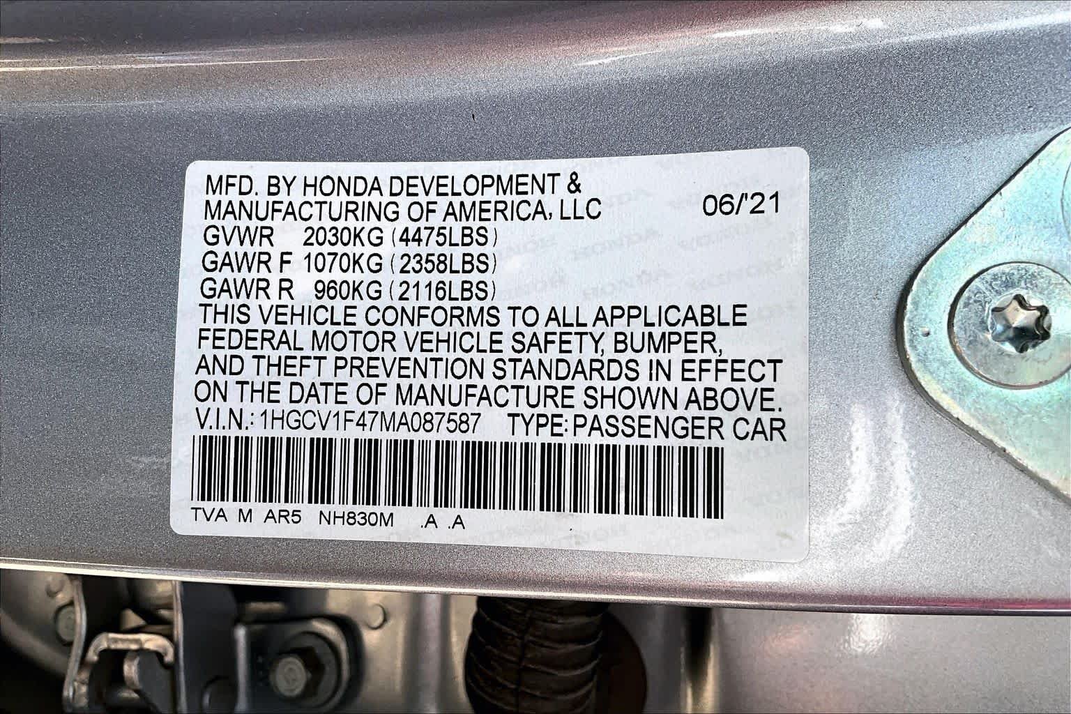 Used 2021 Lunar Silver Metallic Honda Sport SE image 34