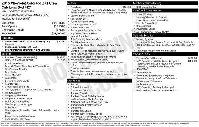 Used 2015 Green Chevrolet Z71 image 7