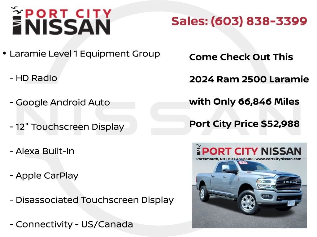 Used 2024 Billet Silver Metallic Ram Laramie level 1 w/safety group & cummins 6.7l diesel image 33