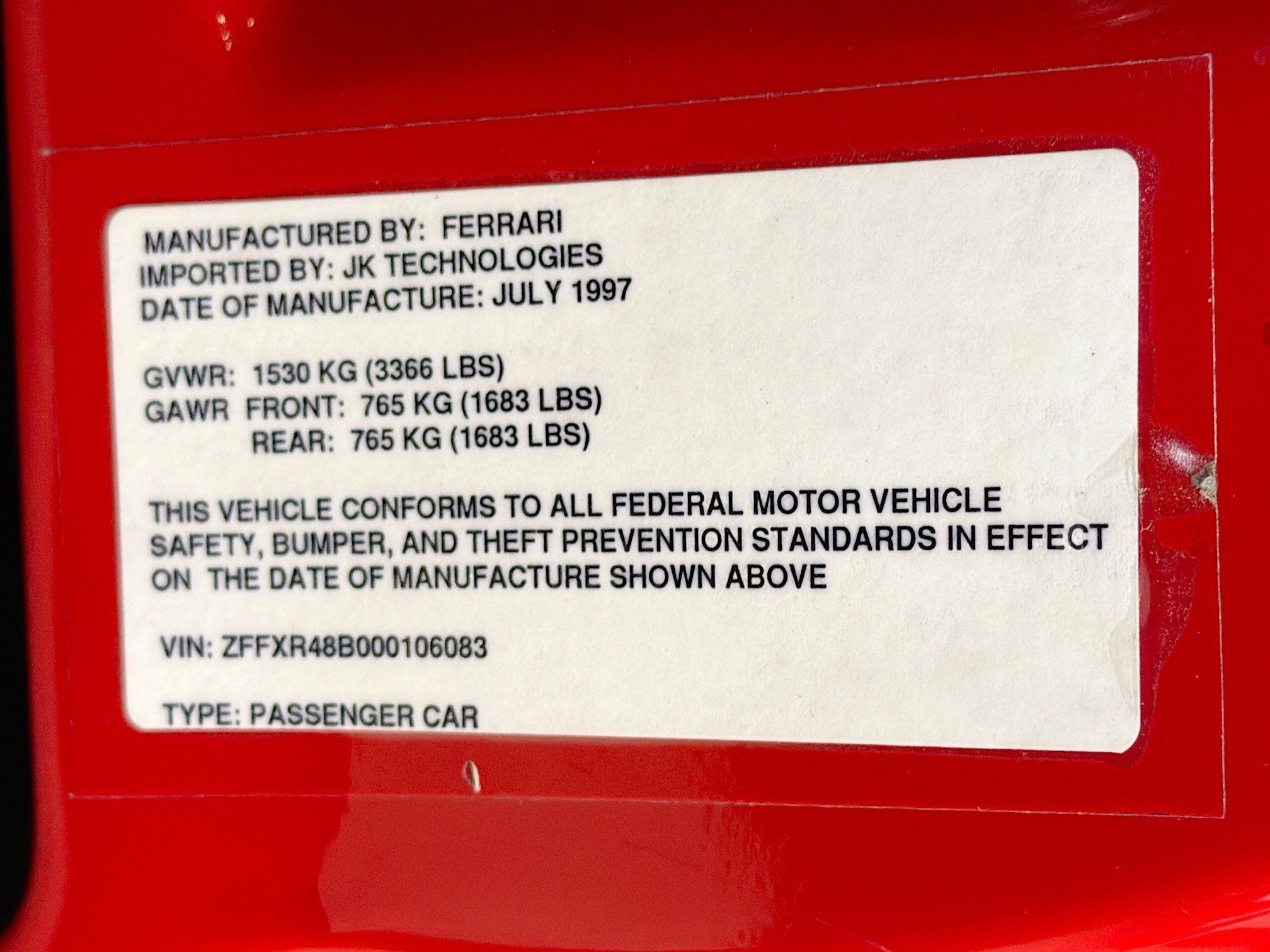 Used 1997 Rosso Corsa Ferrari Spyder image 28