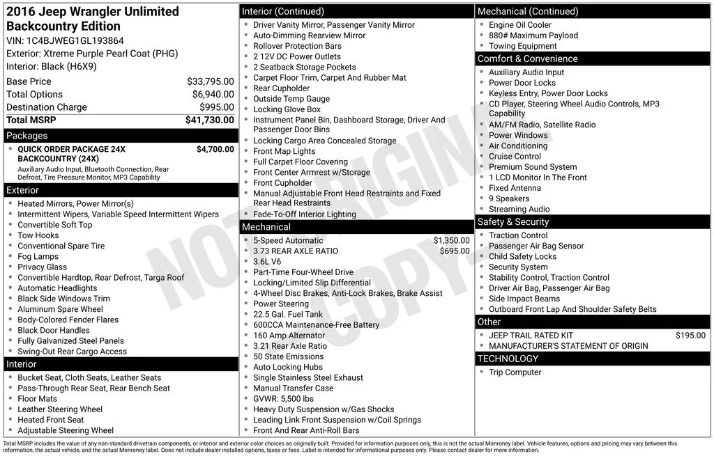Certified Used 2016 Purple Jeep Unlimited Sahara image 6