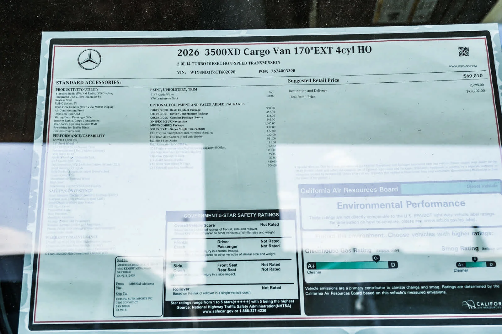 New 2026 Arctic White Mercedes-Benz Cargo 170ExtWB High Roof RWD 2.0L I4 Diesel Turbo image 39