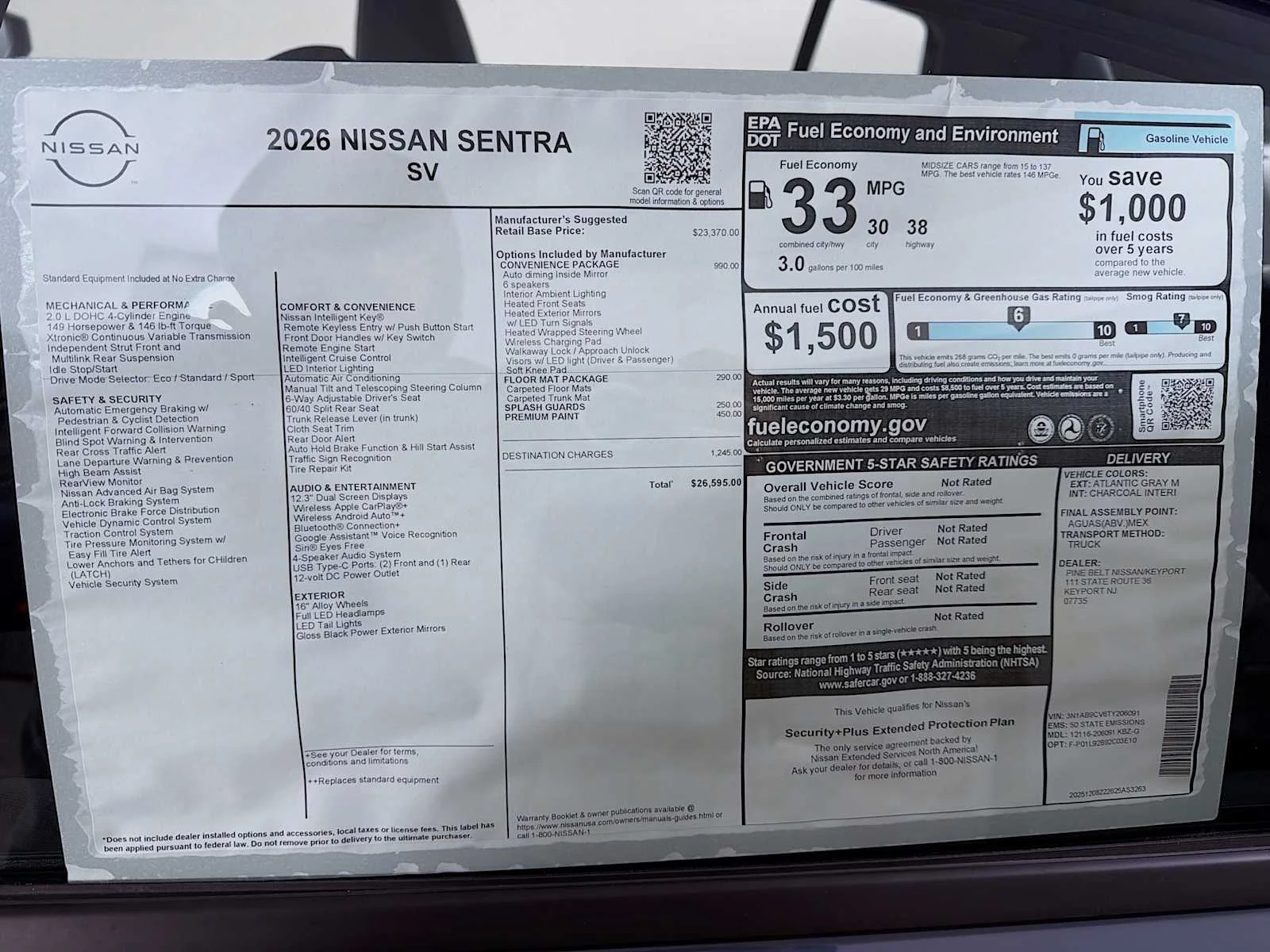 New 2026 Atlantic Gray Metallic Nissan SV image 6