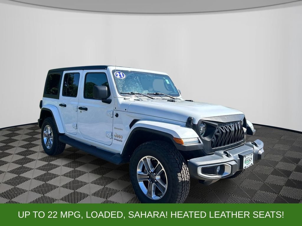 Used 2021 White Jeep Unlimited Sahara image 7