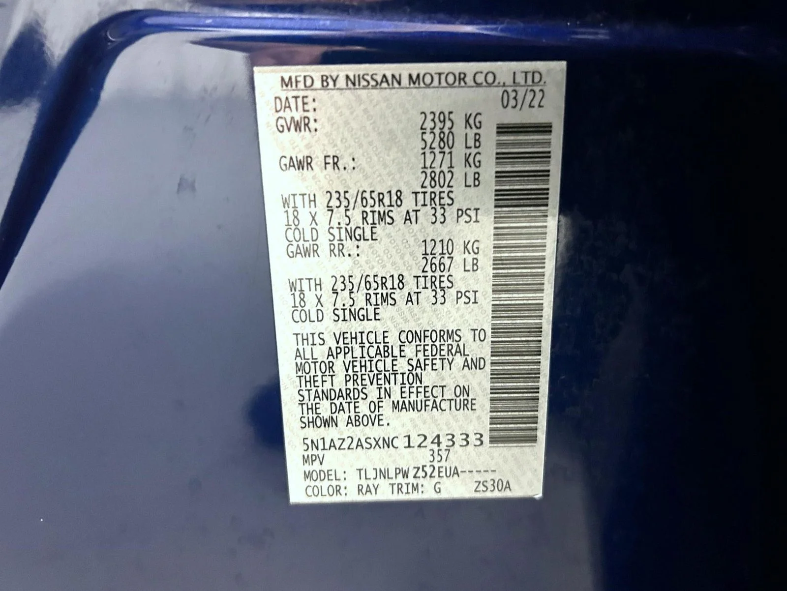 Used 2022 Blue Nissan S image 25