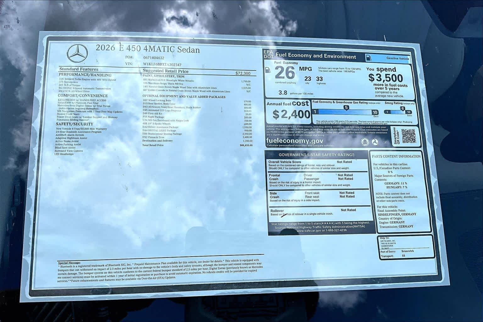 New 2026 MANUFAKTUR Moonlight White Metallic Mercedes-Benz E 450 image 21