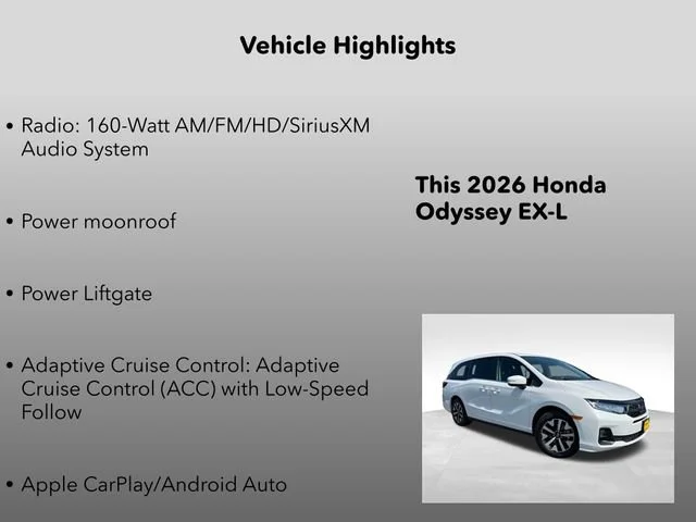 New 2026 Platinum White Honda EX-L image 5