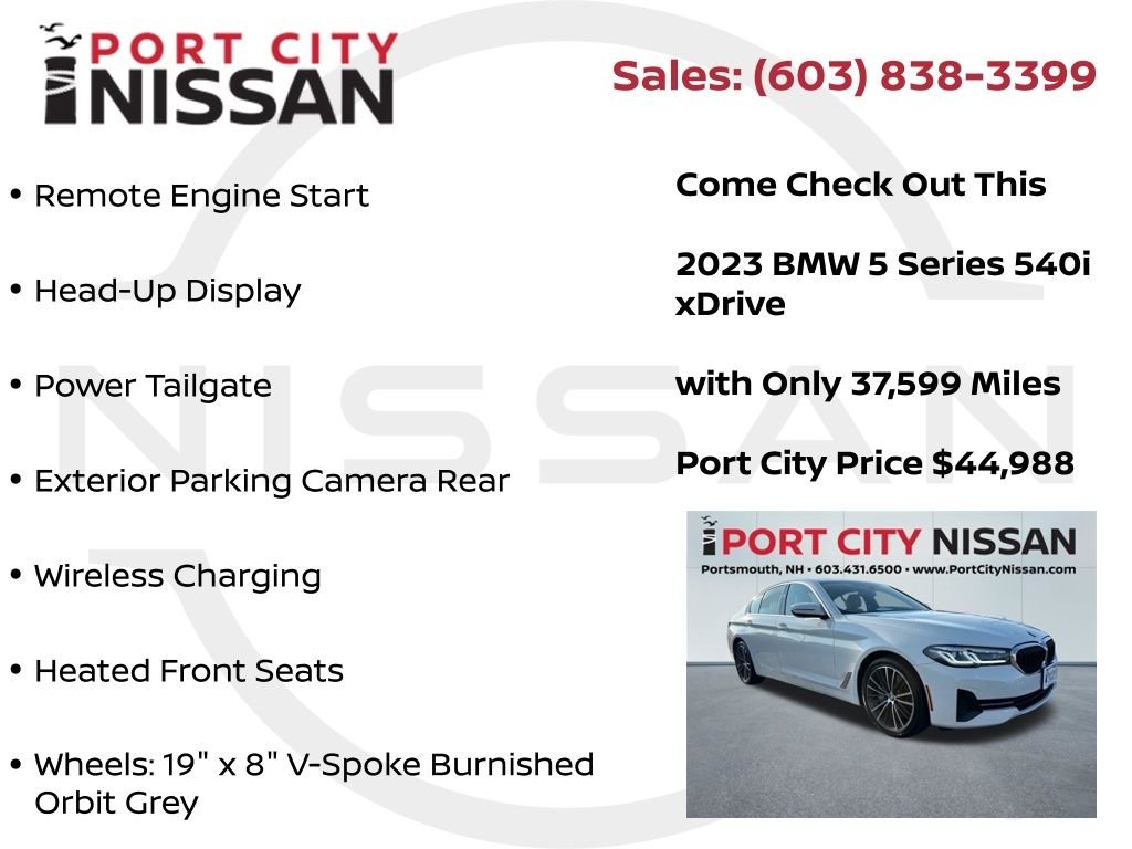 Used 2023 Alpine White BMW 540i xDrive w/premium pkg image 21