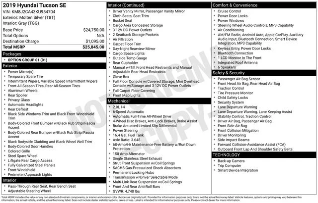 Used 2019 Molten Silver Hyundai SE image 20