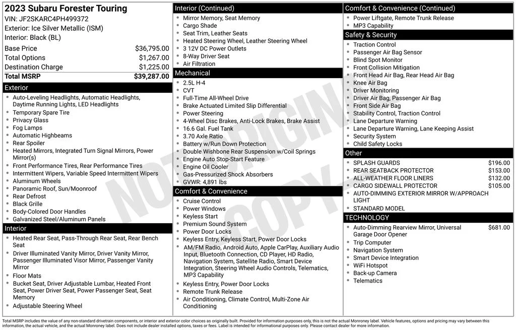 Used 2023 Silver Subaru Touring image 2