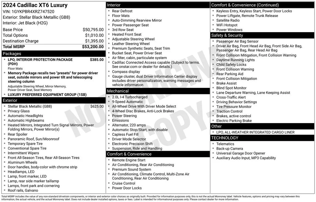 Used 2024 Black Cadillac Luxury image 2