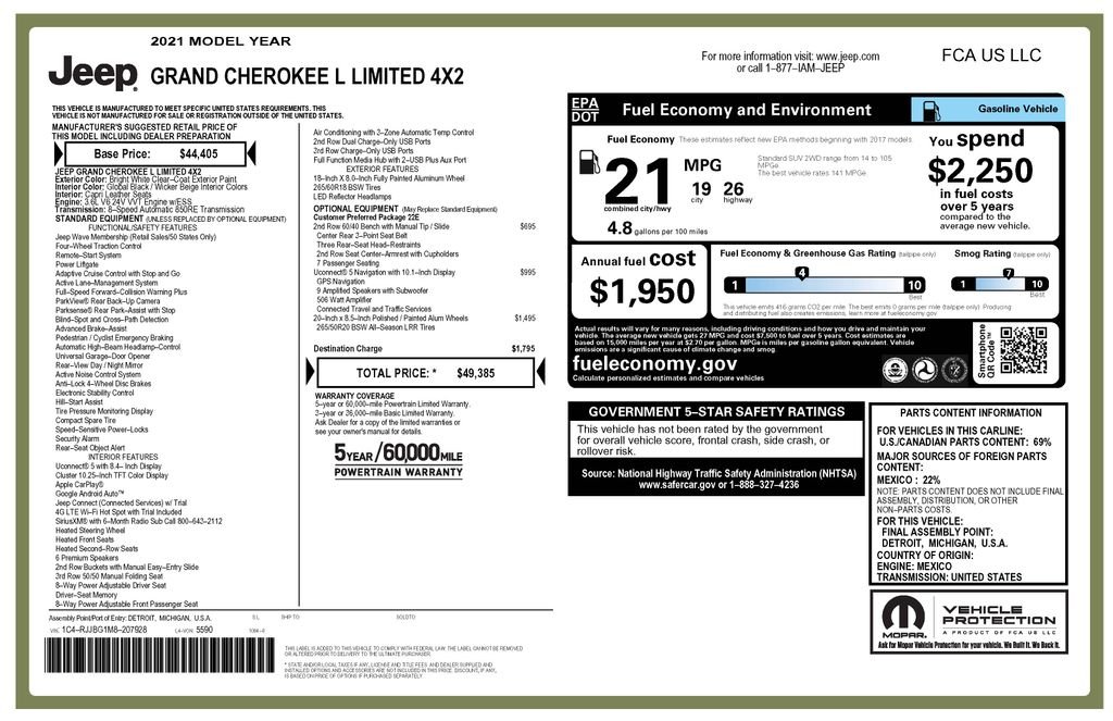 Used 2021 White Jeep Limited image 4