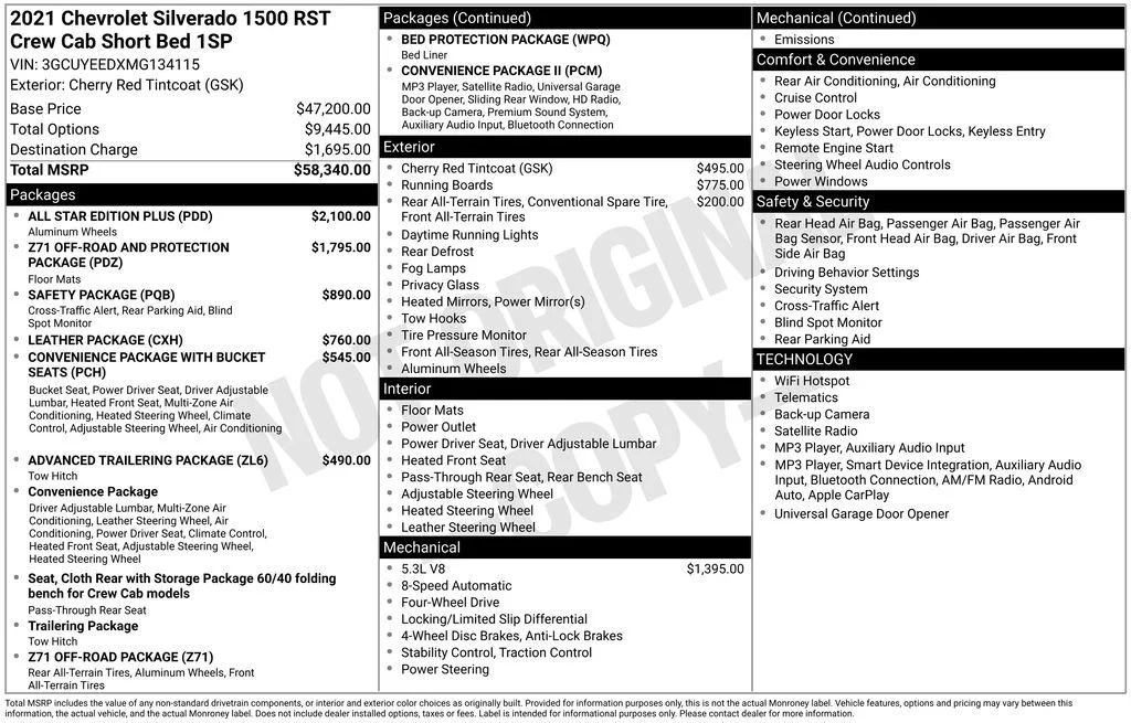 Used 2021 CHERRY RED TINTCOAT Chevrolet RST image 7