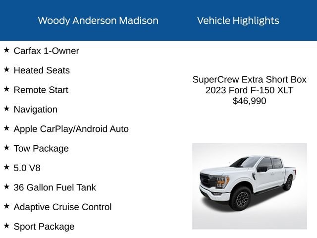 Certified Used 2023 Oxford White Ford XLT image 2