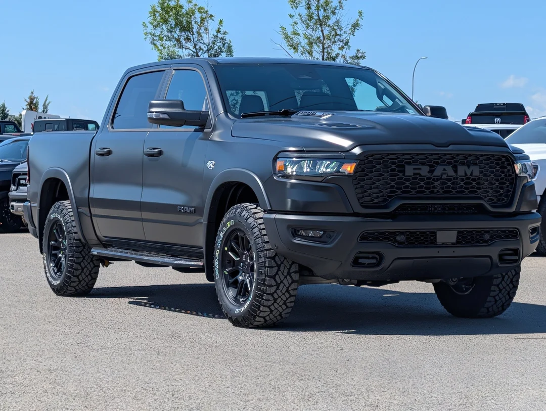 New 2026 Black RAM Rebel - - 5.7L HEMI V8 - Satin Black Wrap - Window Tint - Running Boards, Hard Tonneau Cover - 4x4 image 2