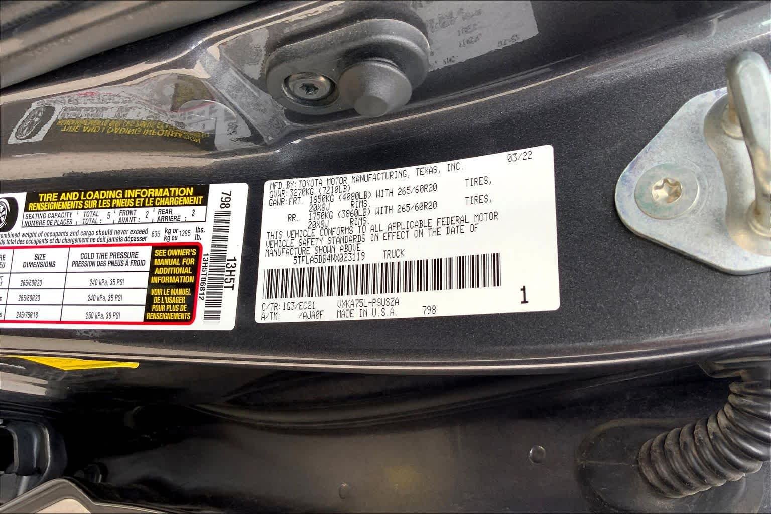 Used 2022 Magnetic Gray Metallic Toyota SR5 image 35