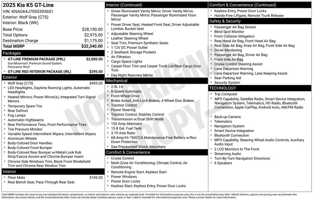 Used 2025 Gray Kia GT-Line image 1