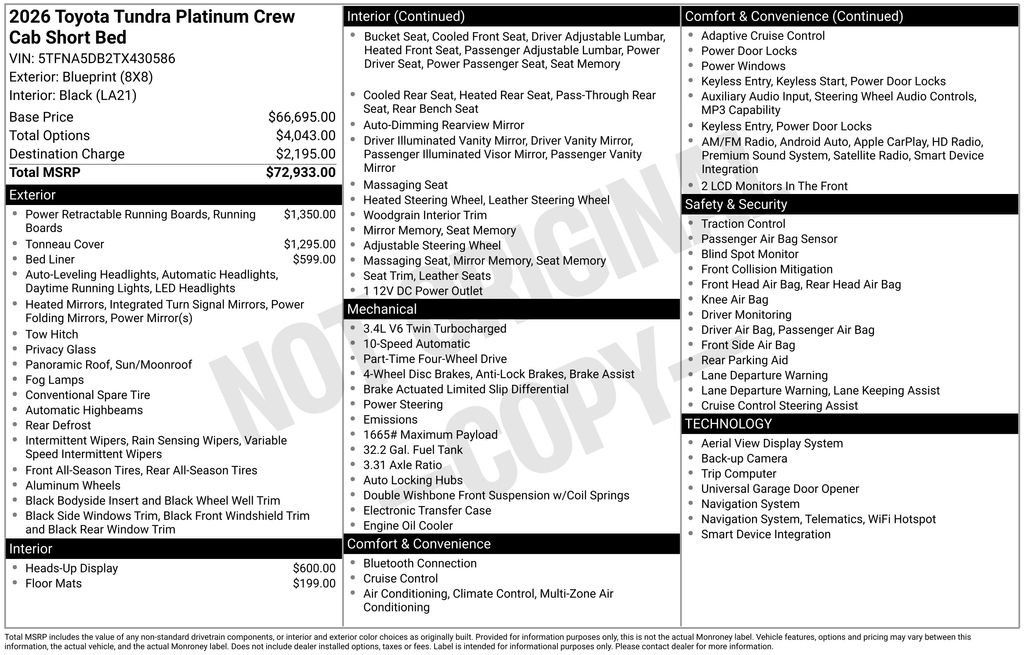 New 2026 Blueprint Toyota  Platinum image 7