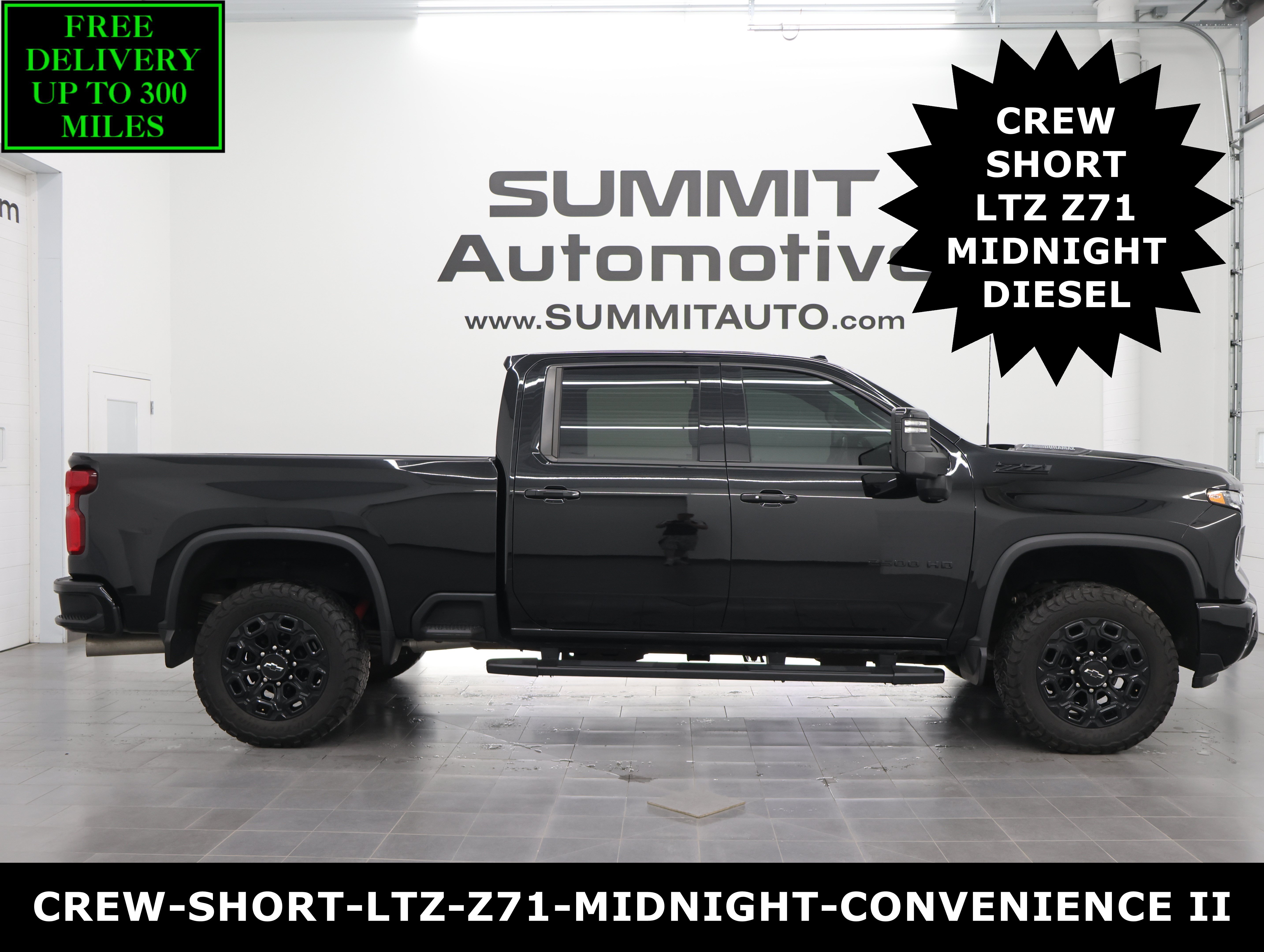 Used 2024 Black Chevrolet 4x4 Crew Cab LTZ Z71: CREW-SHORT-LTZ-MIDNIGHT-CONVENIENCE II-DIESEL-1 OWNER image 1