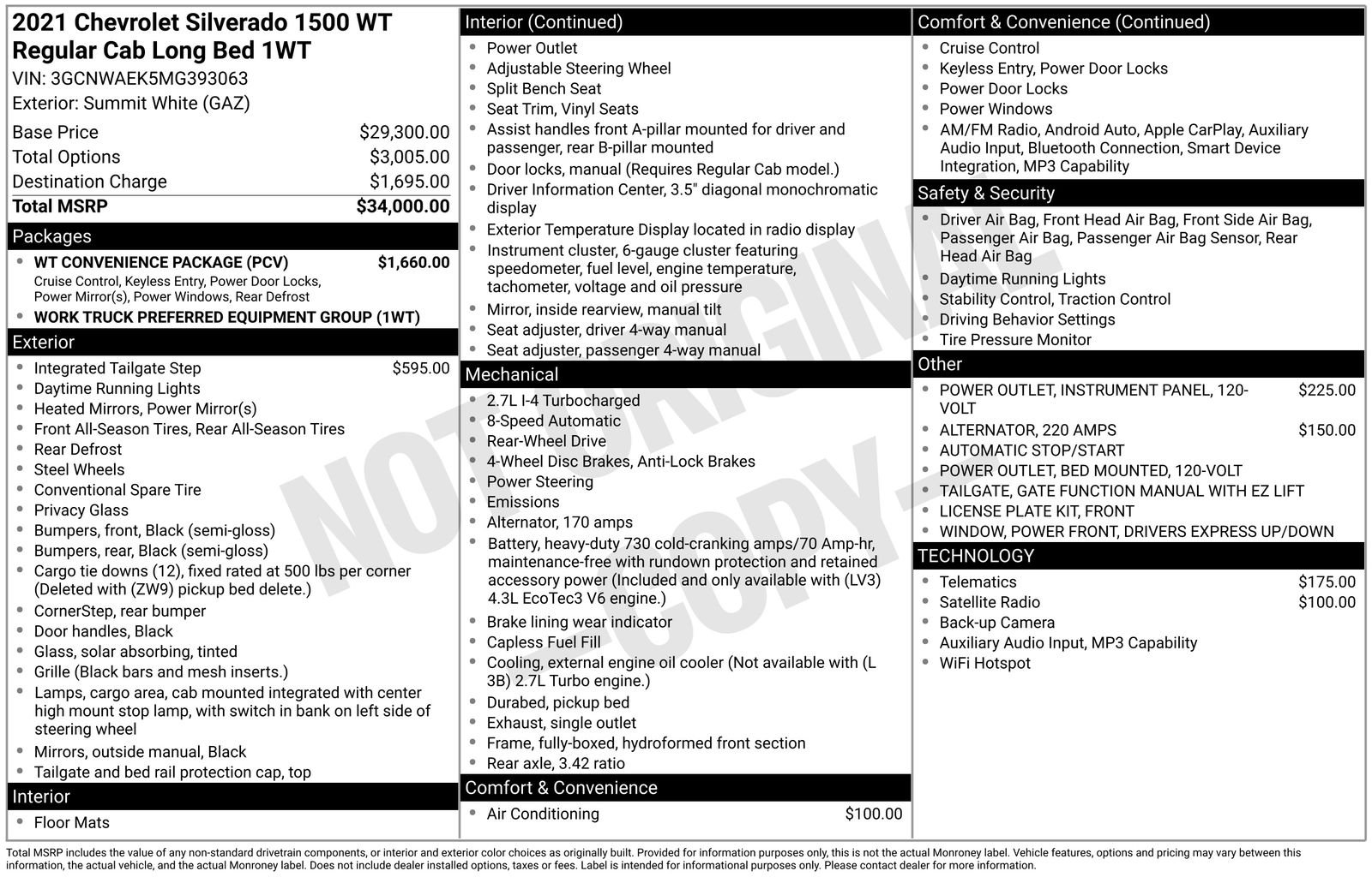 Used 2021 White Chevrolet WT image 6