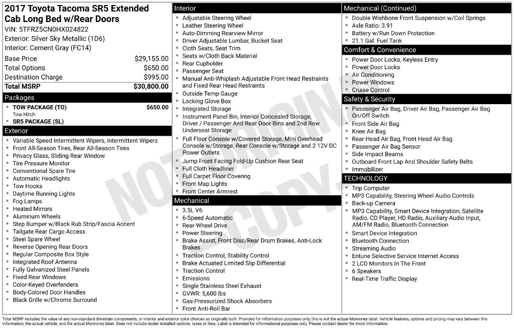 Used 2017 Silver Toyota SR5 image 2